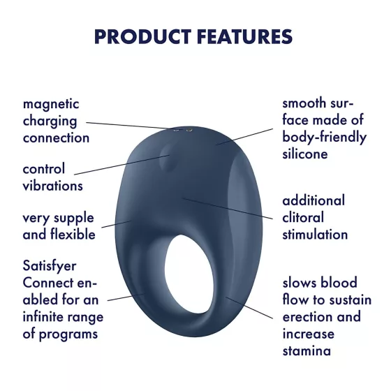 Satisfyer Strong One - Smart Vibrating C-Ring (Blue)