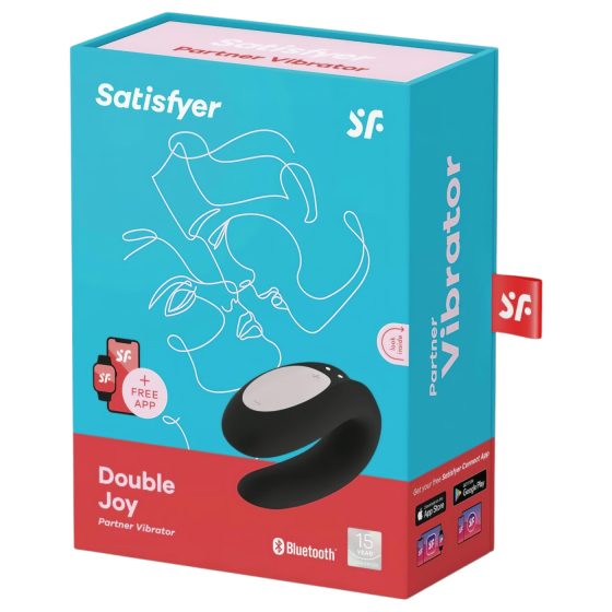 Satisfyer Double Joy - Smart Waterproof Couples Vibrator (Black)