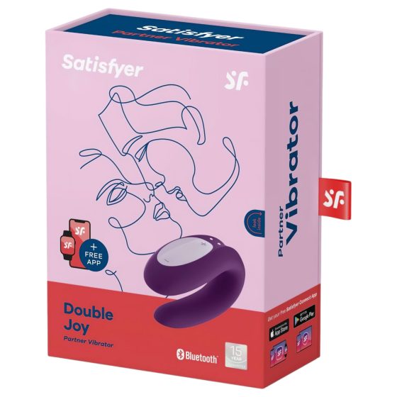 Satisfyer Double Joy - Smart, Waterproof Couple's Vibrator (Purple)