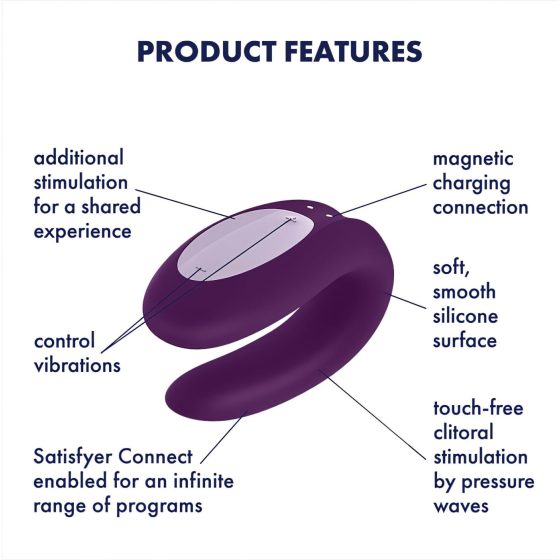 Satisfyer Double Joy - Smart, Waterproof Couple's Vibrator (Purple)