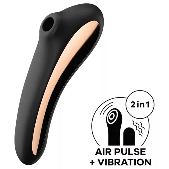 Satisfyer Dual Kiss - rechargeable vaginal and clitoral vibrator (black)