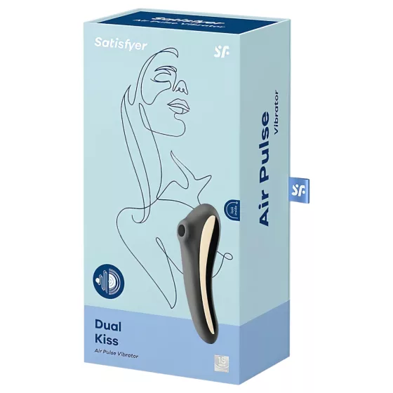 Satisfyer Dual Kiss - rechargeable vaginal and clitoral vibrator (black)