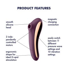   Satisfyer Dual Kiss - 2in1, Vaginal & Clitoral Vibrator (Purple)