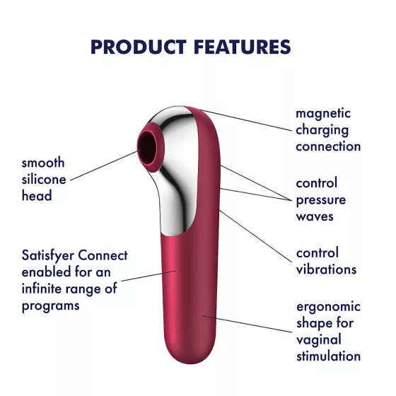 Satisfyer Dual Love - Smart Red Vibrator for G-Spot & Clitoral Pleasure