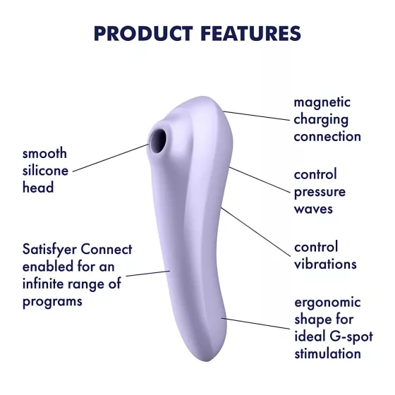 Satisfyer Dual Pleasure - App-controlled air pulse 2-in-1 vibrator (purple)