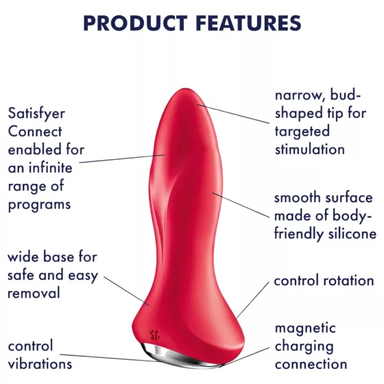 Satisfyer Rotator Plug 1 - Beaded Anal Vibrator (Red)