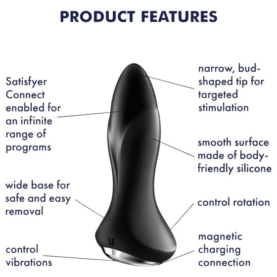 Satisfyer Rotator Plug 1 - Beaded Anal Vibrator (Black)