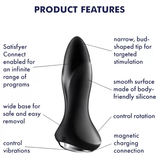 Satisfyer Rotator Plug 1 - beaded anal vibrator (black)