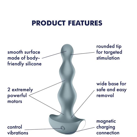 Satisfyer Lolli-Plug 2 - Rechargeable, Waterproof Anal Vibrator (Gray)