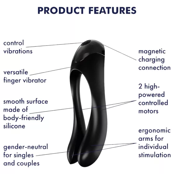 Satisfyer Candy Cane - Rechargeable, Waterproof Dual Vibrator (Black)