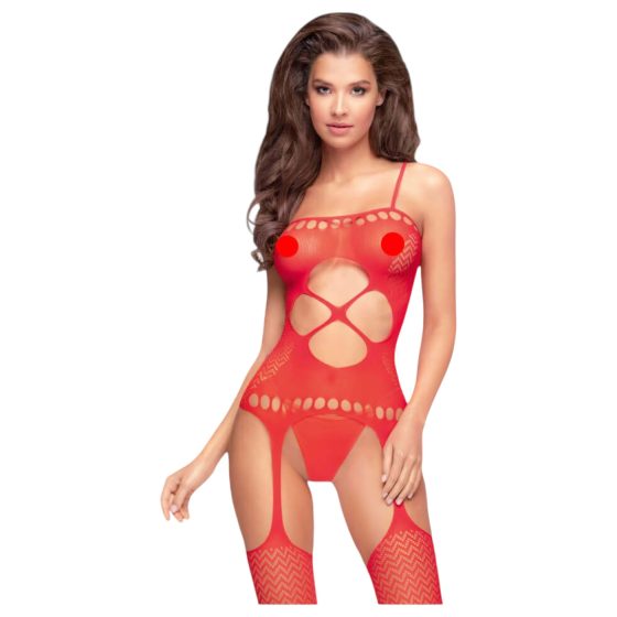 Penthouse Hot Nightfall - Wavy Open Net Set (Red)