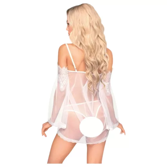Penthouse Lip Smacker - Lace Off-Shoulder Set (White) - M/L
