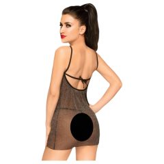   Penthouse Bombshell - Sparkling Sheer Dress & Thong Set (Black)