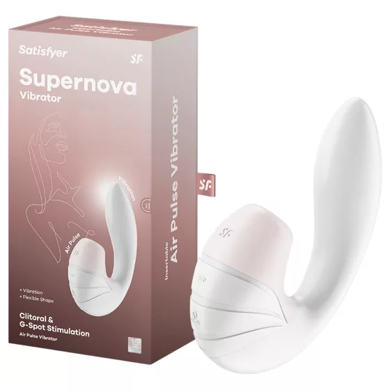 Satisfyer Supernova - rechargeable 2‑in‑1 air‑pulse vibrator (white)