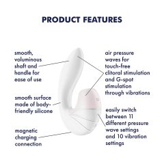  Satisfyer Supernova - Rechargeable Air-Pulse 2-in-1 Vibrator (White)