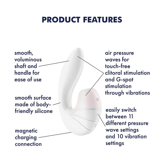 Satisfyer Supernova - Rechargeable Air-Pulse 2-in-1 Vibrator (White)