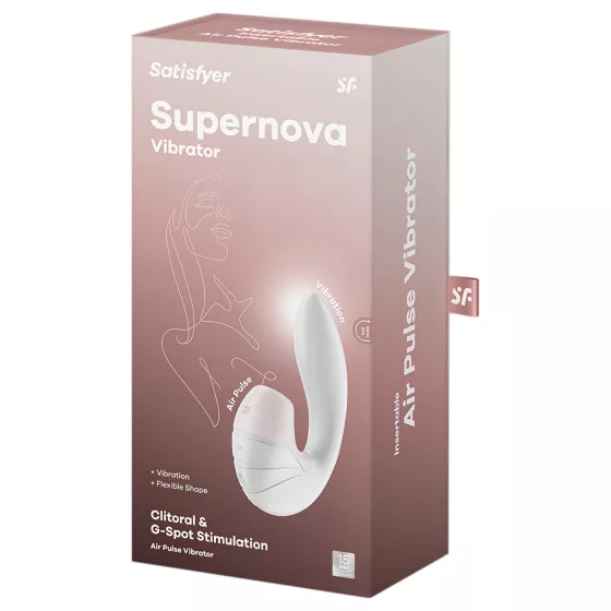 Satisfyer Supernova - rechargeable 2‑in‑1 air‑pulse vibrator (white)
