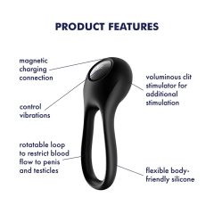   Satisfyer Majestic Duo - Rechargeable, Waterproof Penis Ring (Black)