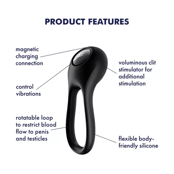 Satisfyer Majestic Duo - rechargeable, waterproof cock ring (black)