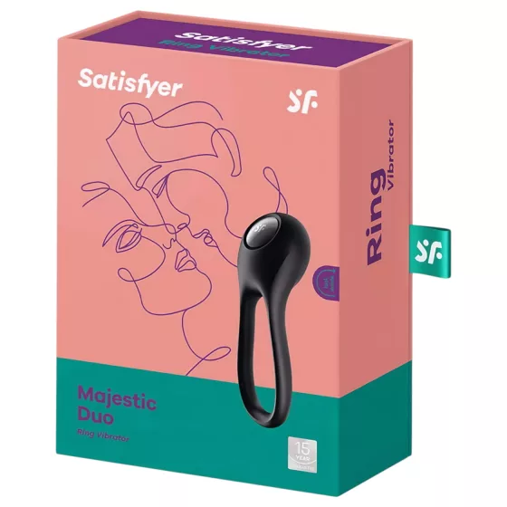 Satisfyer Majestic Duo - rechargeable, waterproof cock ring (black)