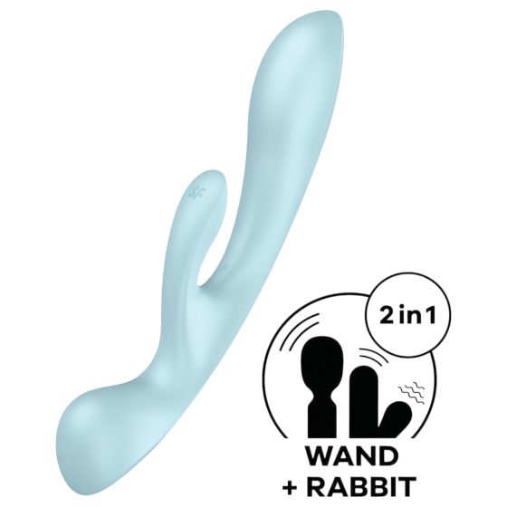 Satisfyer Triple Oh - Rechargeable Clitoral Vibrator with Arm (Blue)