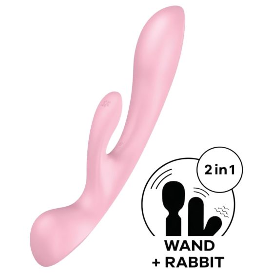 Satisfyer Triple Oh - Rechargeable Pink Vibrator with Clitoral Arm