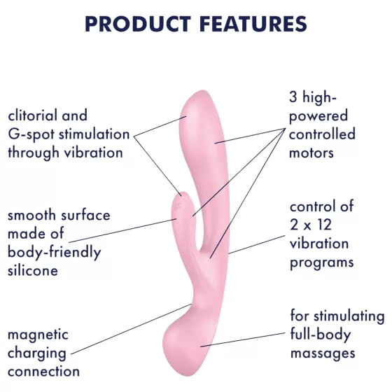 Satisfyer Triple Oh - rechargeable clitoral-arm vibrator (pink)
