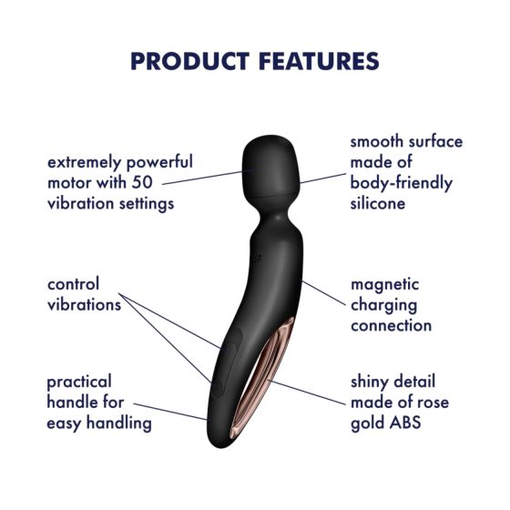 Satisfyer Wand-erland - Black Vibrating Massager