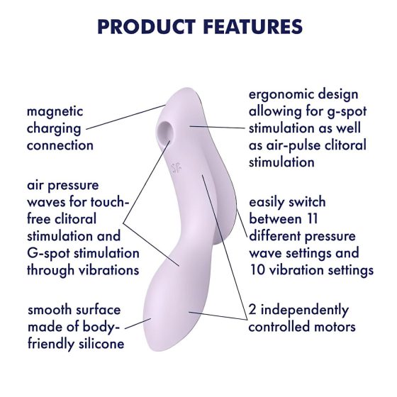Satisfyer Curvy Trinity 2 - Airwave 2-in-1 Vibrator (Purple)