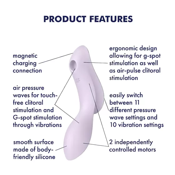 Satisfyer Curvy Trinity 2 - Airwave 2-in-1 Vibrator (Purple)
