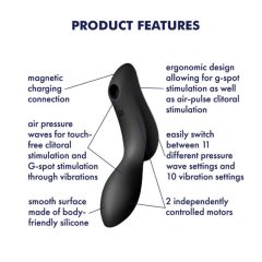   Satisfyer Curvy Trinity 2 - Rechargeable vaginal and clitoral vibrator (black)