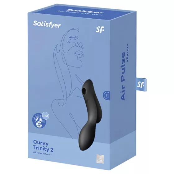 Satisfyer Curvy Trinity 2 - 2-in-1 Air Pulse Vibrator (Black)