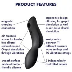   Satisfyer Curvy Trinity 2 - 2-in-1 Air Pulse Vibrator (Black)
