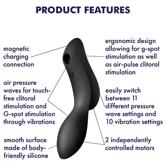 Satisfyer Curvy Trinity 2 - 2-in-1 Air Pulse Vibrator (Black)