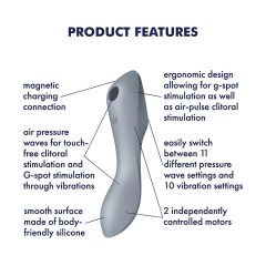 Satisfyer Curvy Trinity 3 - Air Wave 2-in-1 Vibrator (Gray)