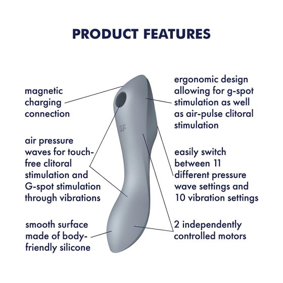 Satisfyer Curvy Trinity 3 - Air Wave 2-in-1 Vibrator (Gray)