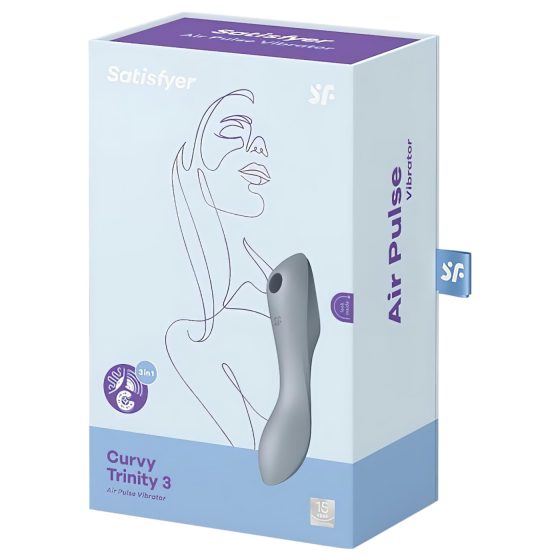 Satisfyer Curvy Trinity 3 - Air Wave 2-in-1 Vibrator (Gray)