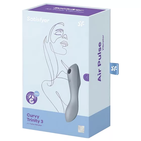 Satisfyer Curvy Trinity 3 - Air Wave 2-in-1 Vibrator (Gray)