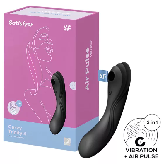 Satisfyer Curvy Trinity 4 - air‑pulse 2‑in‑1 vibrator (black)