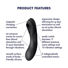   Satisfyer Curvy Trinity 4 - Air Pulse 2-in-1 Vibrator (Black)