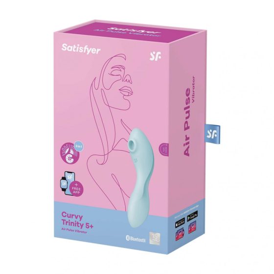 Satisfyer Curvy Trinity 5+ - smart rechargeable 2in1 vibrator (blue)