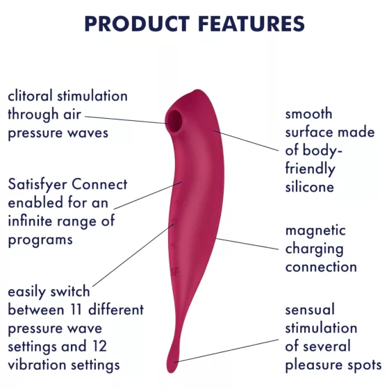Satisfyer Twirling Pro - Smart 2-in-1 Clitoral Vibrator (Red)