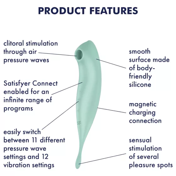 Satisfyer Twirling Pro - Smart 2-in-1 Clitoral Vibrator (Mint)