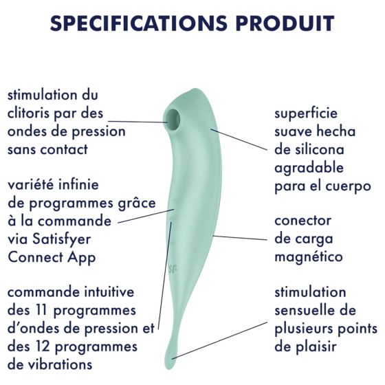 Satisfyer Twirling Pro - Smart 2-in-1 Clitoral Vibrator (Mint)