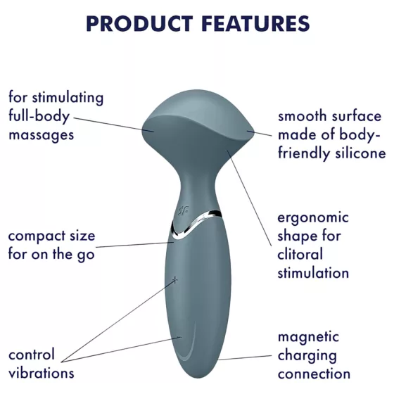 Satisfyer Mini Wand-er - massage vibrator (grey)