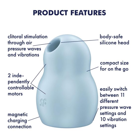 / Satisfyer Pro To Go 1 - Air Pulse Clitoral Stimulator (Blue)