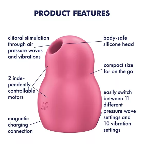 Satisfyer Pro To Go 1 - rechargeable air‑pulse clitoral stimulator (red)