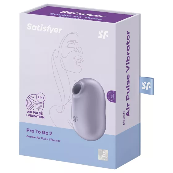 Satisfyer Pro To Go 2 - Rechargeable Air-Pulse Clitoral Stimulator (Violet)