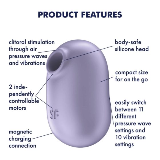 Satisfyer Pro To Go 2 - Rechargeable, Airwave Clitoral Vibrator (Viola)