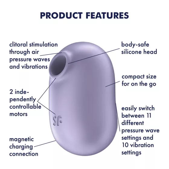 Satisfyer Pro To Go 2 - Rechargeable Air-Pulse Clitoral Stimulator (Violet)